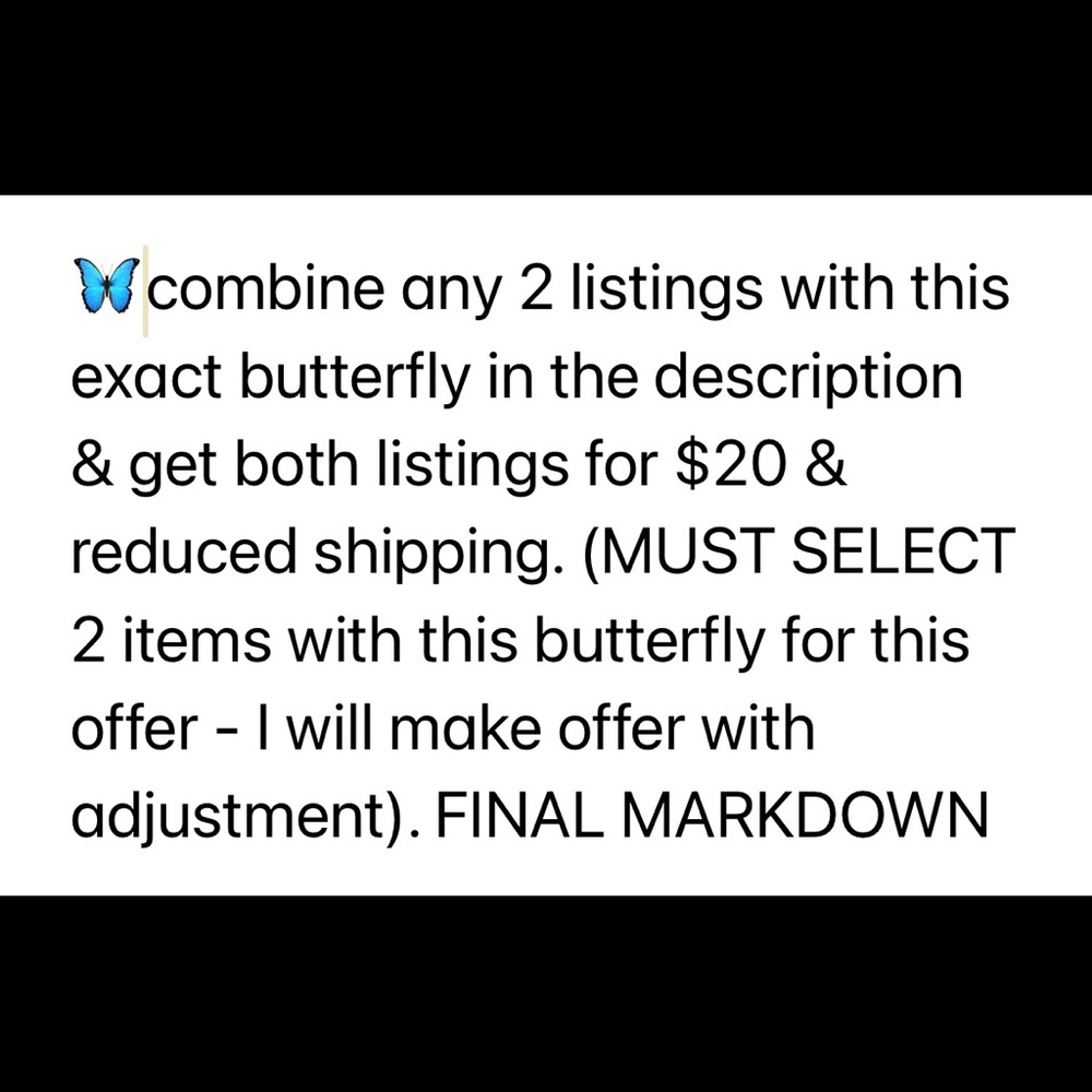 🦋2/$20 - 2 listings $20 & reduced shipping